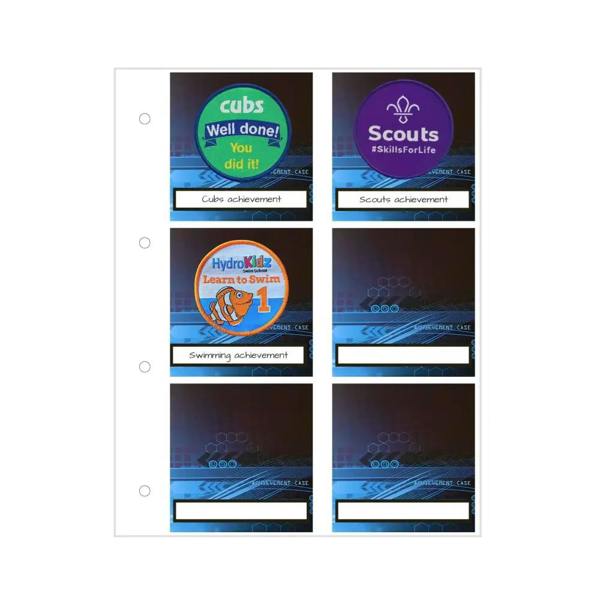 Blue and purple Cub Scouts badge holder for Proud Moments extra page