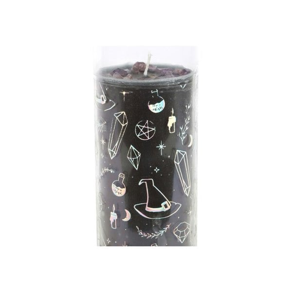 Serano Crystal Witch Jasmine Tube Candle with Amethyst Chips