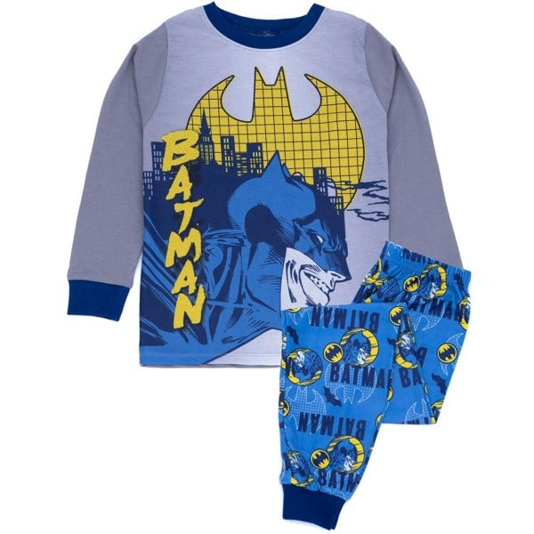 Batman Boys Long-Sleeved Pyjama Set - Grey/Blue/Yellow