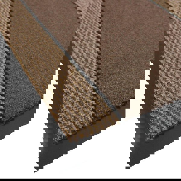 JVL Miracle Machine Washable with Stripes Barrier Mat, 40x60cm, Brown
