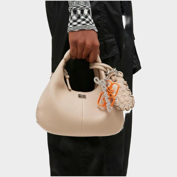 GANNI Chain Embellished Keyring Russet Orange