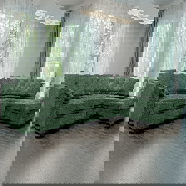 Furnishings For Less Monaco Chenille Fabric 5 Seater L Shaped Corner Sofa