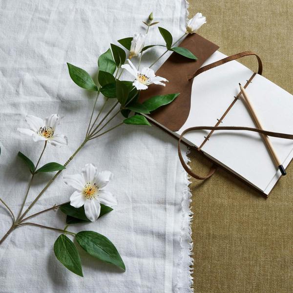 Wyld Haus Set of 3 Artificial Flower White Florida Clematis