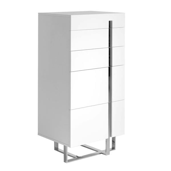Angel Cerdá Chiffonier White Wood and Chrome-plated Steel 7018