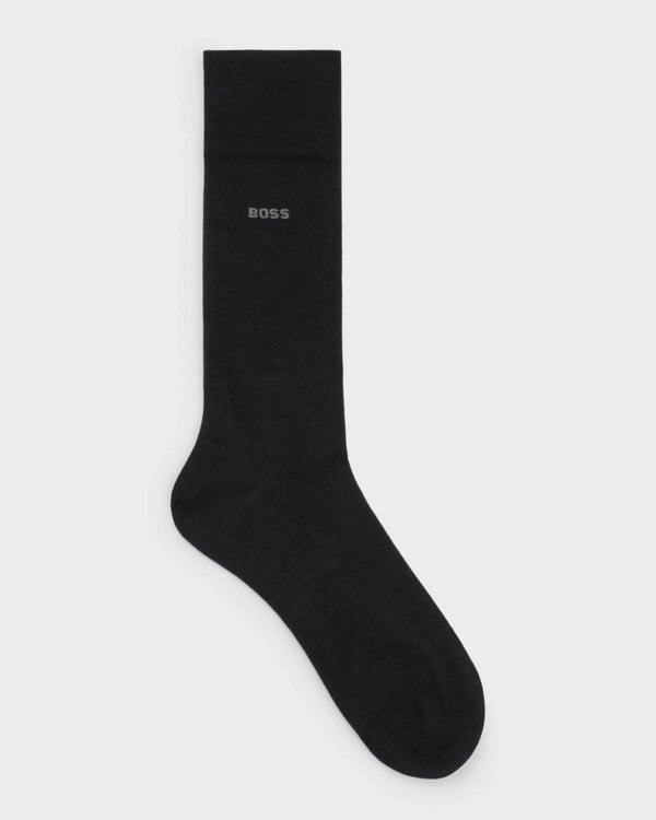 BOSS Orange BOSS Orange Marc Mens Regular-Length Logo Socks in Combed Stretch Cotton