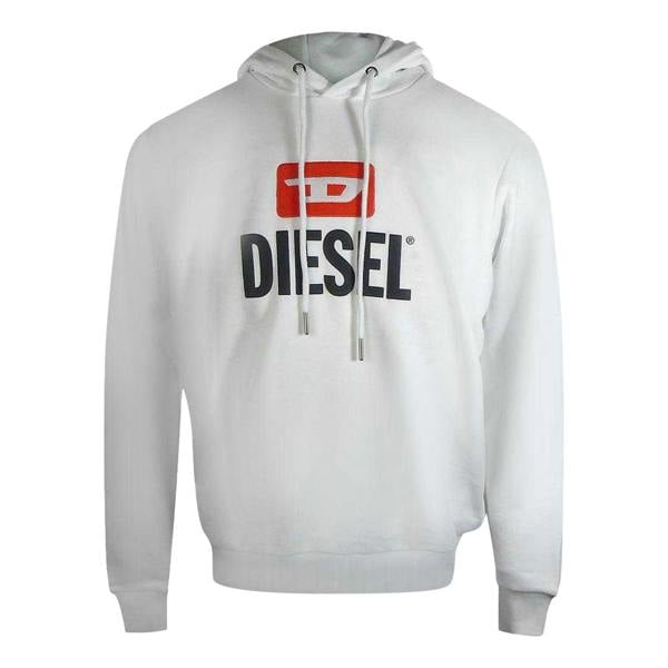 Diesel Mens Logo Hoodie - White - 