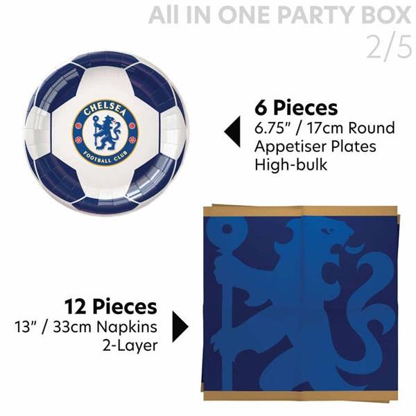 Chelsea FC All in One Party Box Set, Kitchen Accessories, Sports, Gift