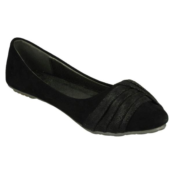 Spot On Ladies Spot On Casual Slip On Ballet Shoes