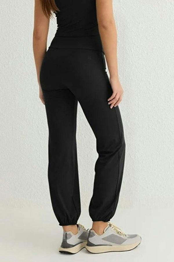 WOVCOR Brushed Soft Fabric Reflective Print Sport Knit Jogger