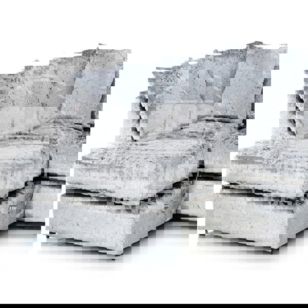 Crystal Crushed Velvet Scatter Back 5 Seater L Shaped Corner Sofa - 7