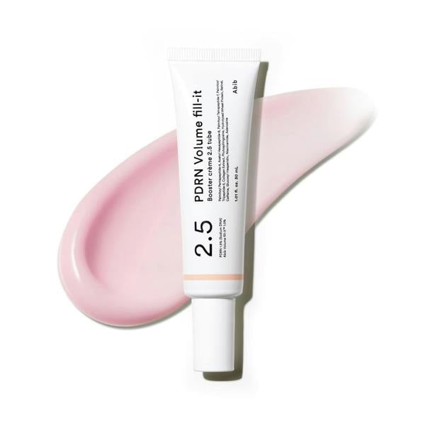 Abib PDRN Volume Fill-it Booster Crème 2.5 Tube – 30ml clinical anti-aging cream with 15,000 ppm Salmon PDRN and 10,000 ppm Volufiline available at Atelier De Glow UK.