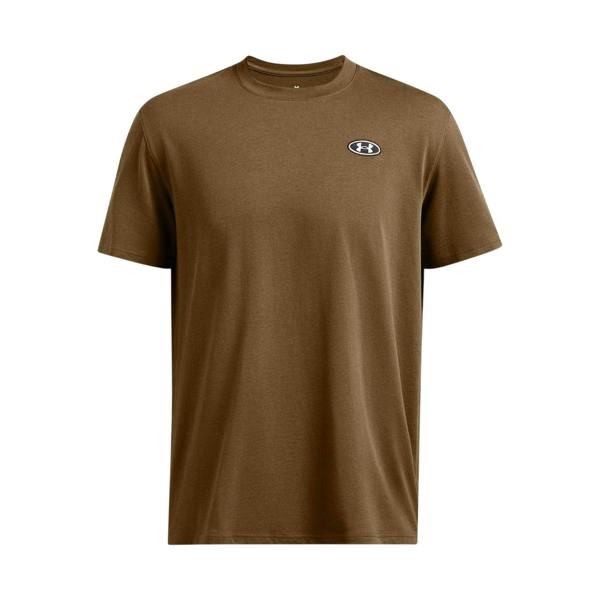Under Armour Mens Patch Regular T-Shirt - Brown - 