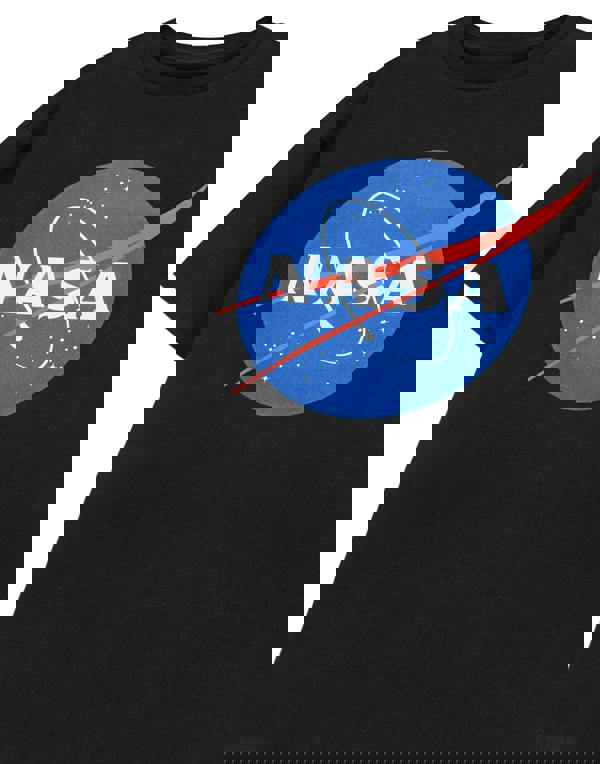 NASA Unisex Kids Black Classic Logo Short Sleeved T-Shirt