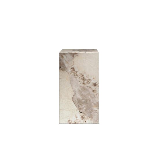 Wyld Haus Dingle Brown Pandora Marble Effect Small Pedestal Side Table