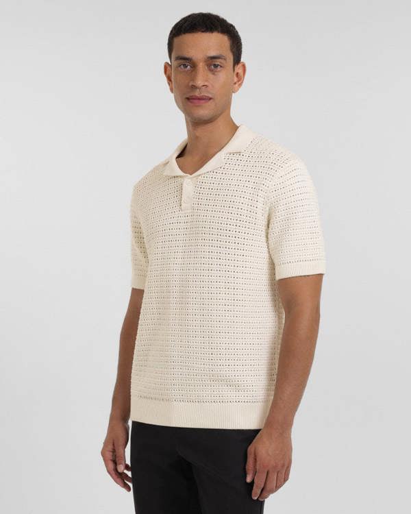 Steel & Jelly Stockwell - Chunky Knit Sweater Polo Shirt