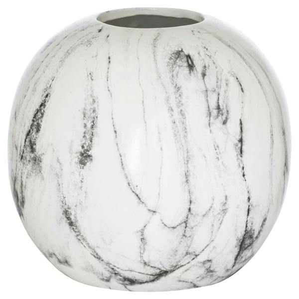 Hill Interiors Pudding Marble Vase - White/Grey - 