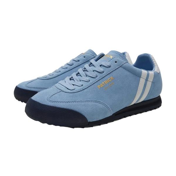 Patrick Mens Dijon Suede Running Trainers - Sky Blue/White/Navy - 