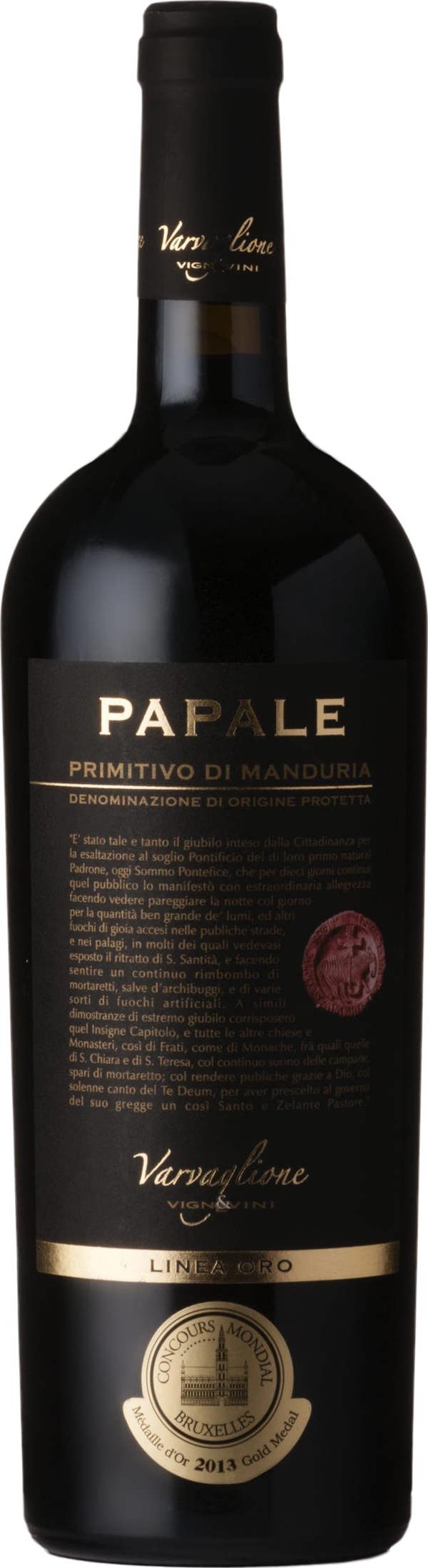 Varvaglione Papale Oro, Primitivo di Manduria 2021 75cl