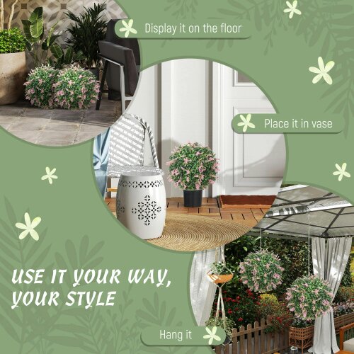 Wyld Haus Rari Set Of 2 UV Resistant Artificial Topiary Ball Plants In Pink