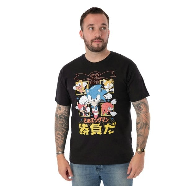 Sonic The Hedgehog Mens Japanese T-Shirt - Black