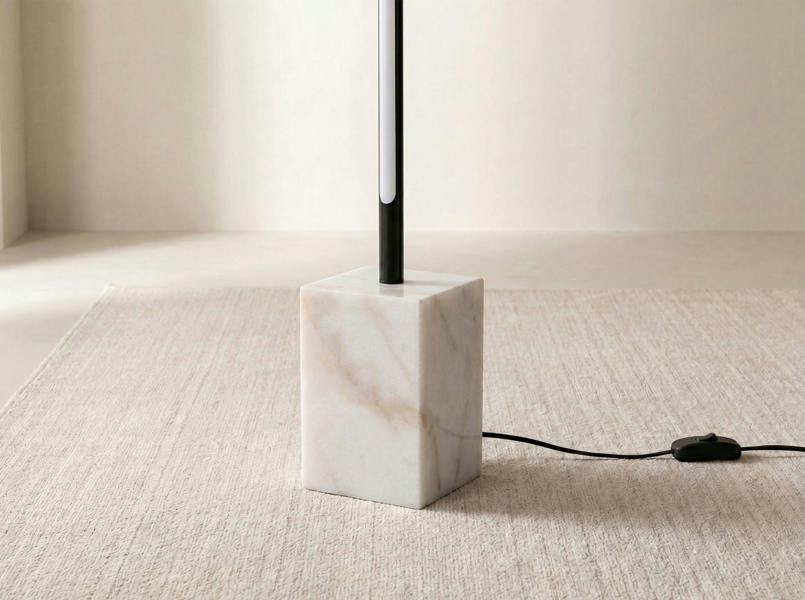Angel Cerdá Black steel floor lamp with porcelain marble base 8101