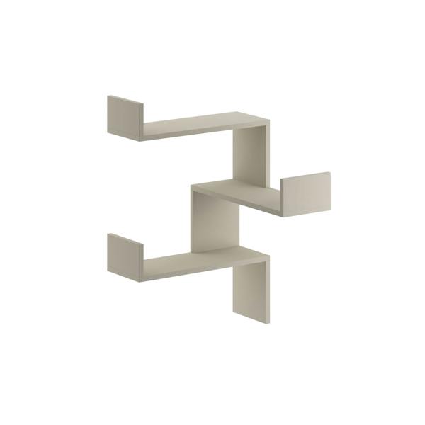 Decortie Luksa Modern Wall Shelf Bookcase Wall Mounted Corner Zigzag Design 60cm