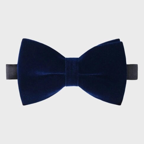 Sophos Dusk Velvet Bow Tie - Navy Blue