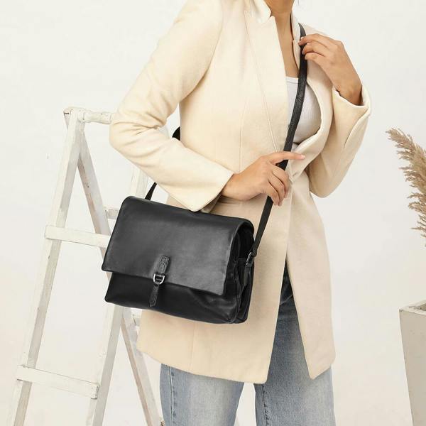 PRIMEHIDE Leather Crossbody Bag with Buckle Detail Reese Hudson