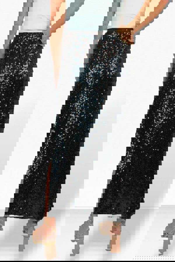 Paulo Due Women's Sequin Maxi Skirt with Side Slit