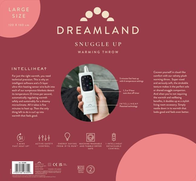 Dreamland Snuggle Up Warming Throw-Pink 120X160cm