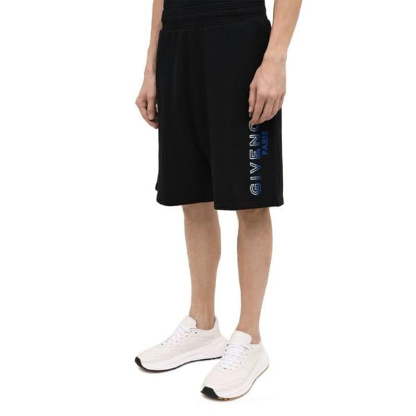Givenchy Gradient Logo Embroidered Paris Shorts   in  Black