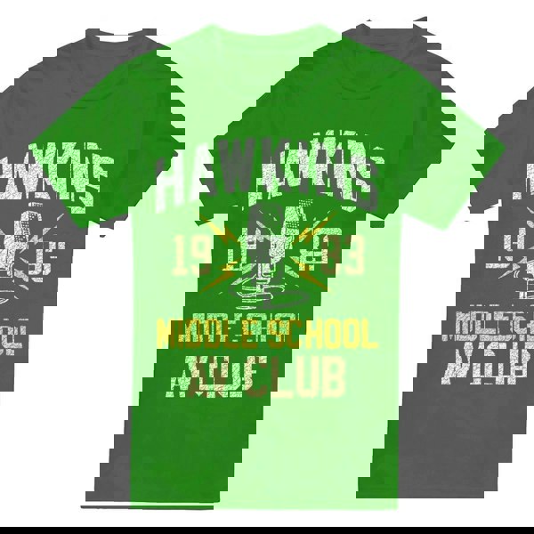 Stranger Things Mens Hawkins Middle School T-Shirt - Kelly Green