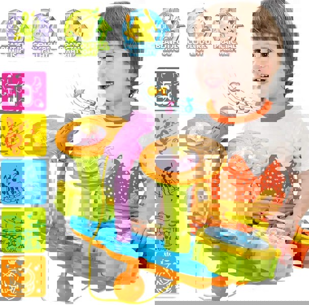 deAO Toys Beginners Musical Table Top Drum Kit Play Set