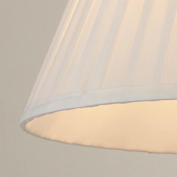 Lighting Collection Off White Pleated Faux Silk Shade 25Cm Diam