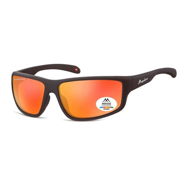 Montana Sunglasses SP313 D Black Rubber Red Mirror Polarized
