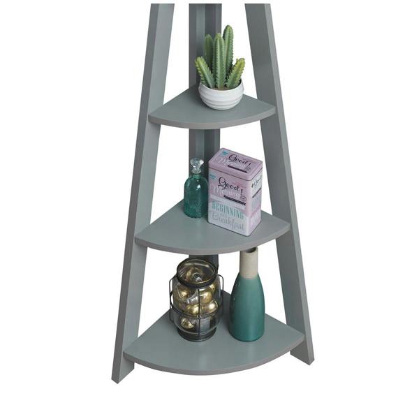 Timber Art Design Riva Scandinavian Retro 5 Tier Corner Ladder Bookcase Shelf Unit