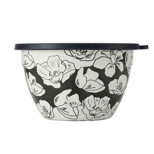 S'well 3pc Charcoal Bloom 1.9L Salad Bowl Kit with 60ml Dressing Pot, and Tray