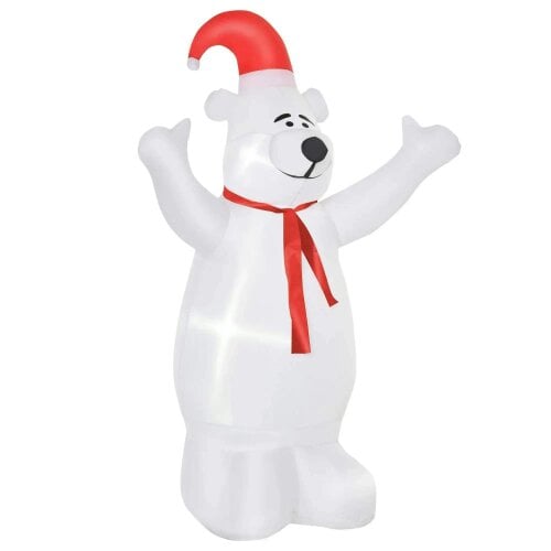 Bobobiy 6ft Tall Outdoor Inflatable Bear Airblown Projection Holiday Christmas Lawn Décor