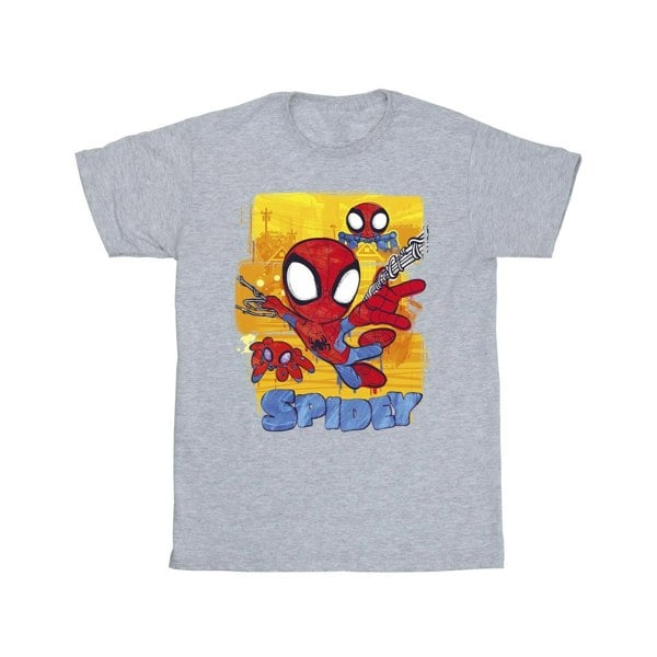 Marvel Boys Spidey And His Amazing Friends Flying T-Shirt - Sports Grey