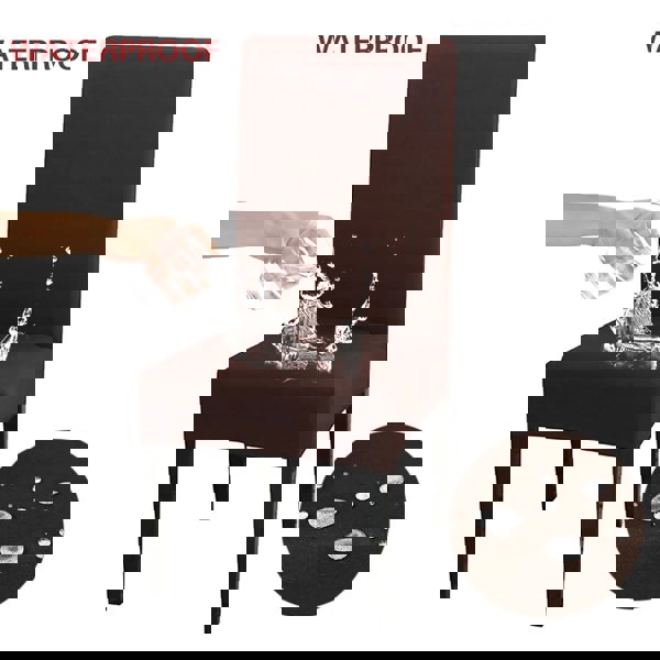 Anyseat Chair Cover Coffee with Anti-Dirt and Waterproof Elastic Material for Dining Room Kitchen Wedding Hotel Banquet Restaurant