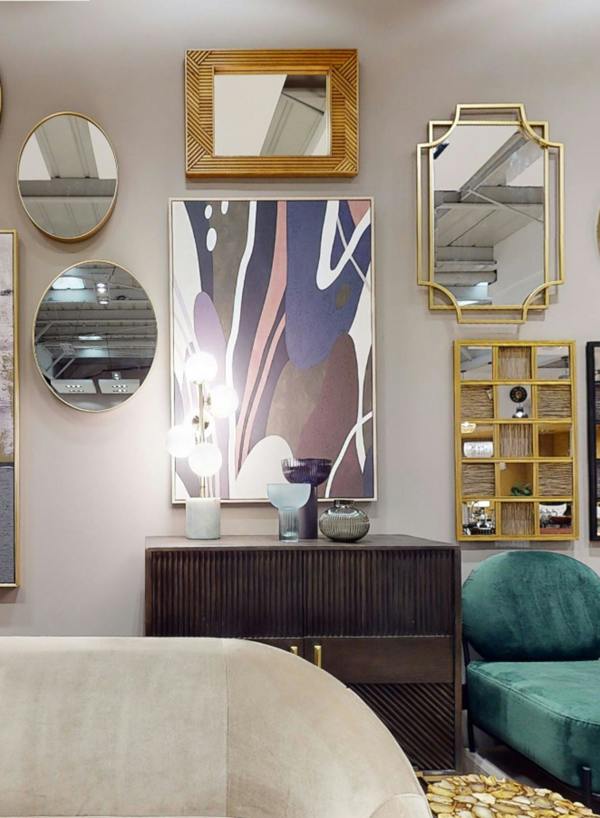 Enzo Gold Wire Wall Mirror