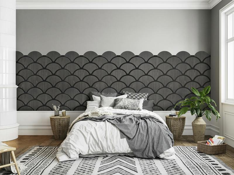 Fuse Acoustic Wooden Shell Wall Panel in Charcoal Oak
