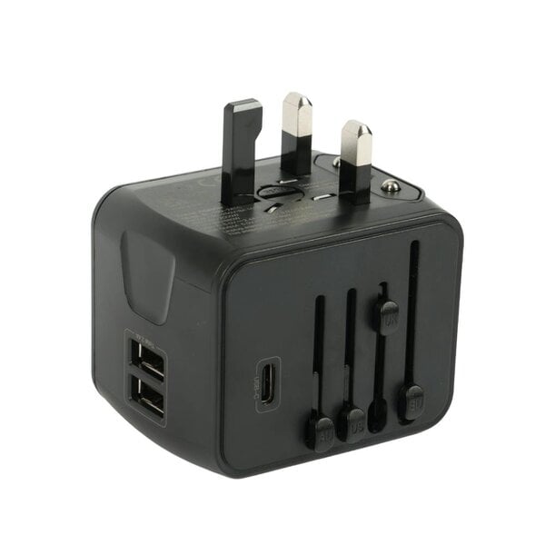 Universal Travel Adapter with USB-C & Dual USB – Worldwide Plug