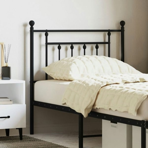 Berkfield Metal Headboard Black 80 cm