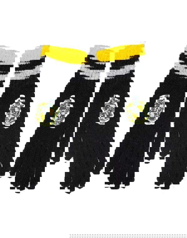 Harry Potter Unisex Yellow Beanie and Gloves Set (One Size)