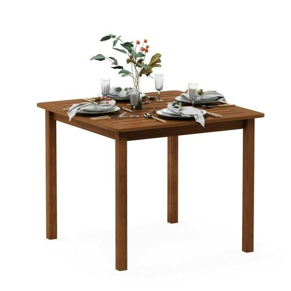 WALPLUS Tioman Hardwood Bermuda Square Table in Teak Oil, Natural | Stylish Table for Home Use with Practical and Modern Design