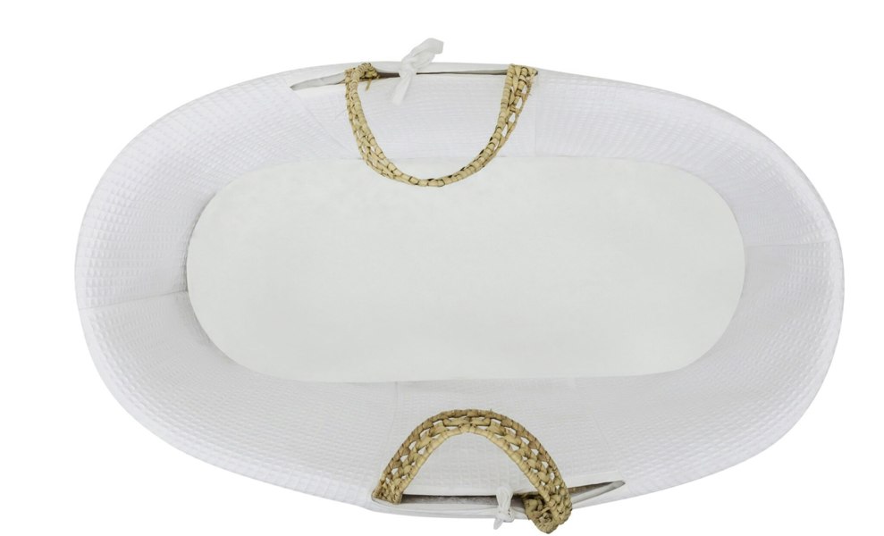 Kinder Valley Hoodless White Waffle Moses Basket