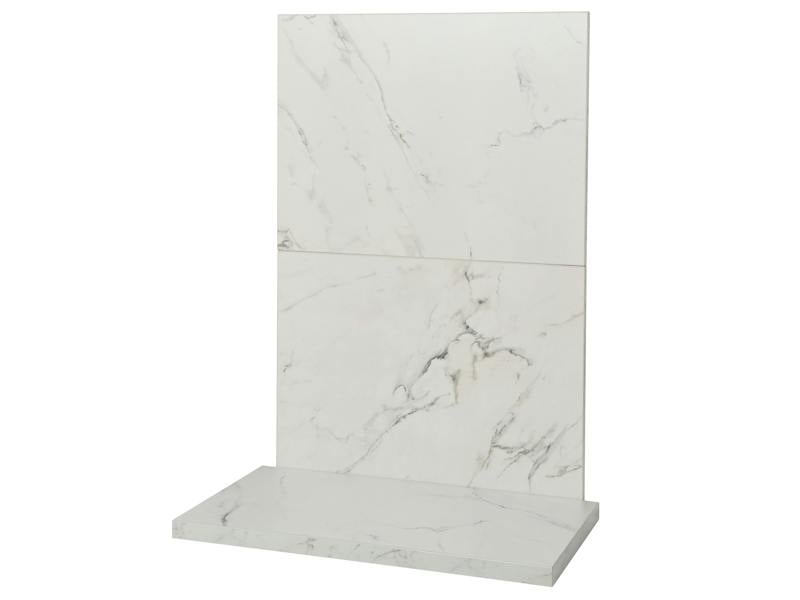 Acantha x2 Tile & Hearth Set in White Marble Effect