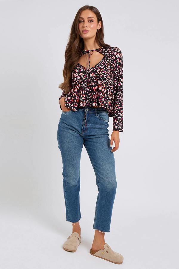 Urban Bliss Tulipa Cut Out Tie Neck Top
