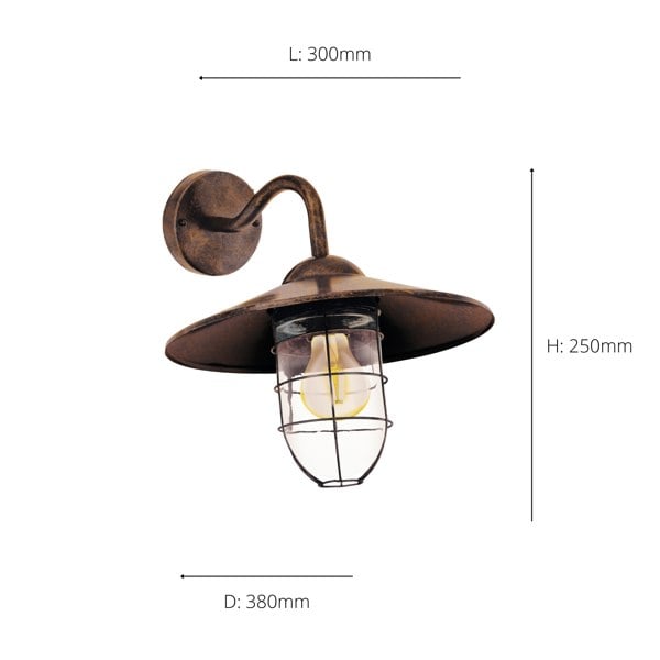 EGLO Melgoa 1-Light Antique Copper Exterior Wall Lamp